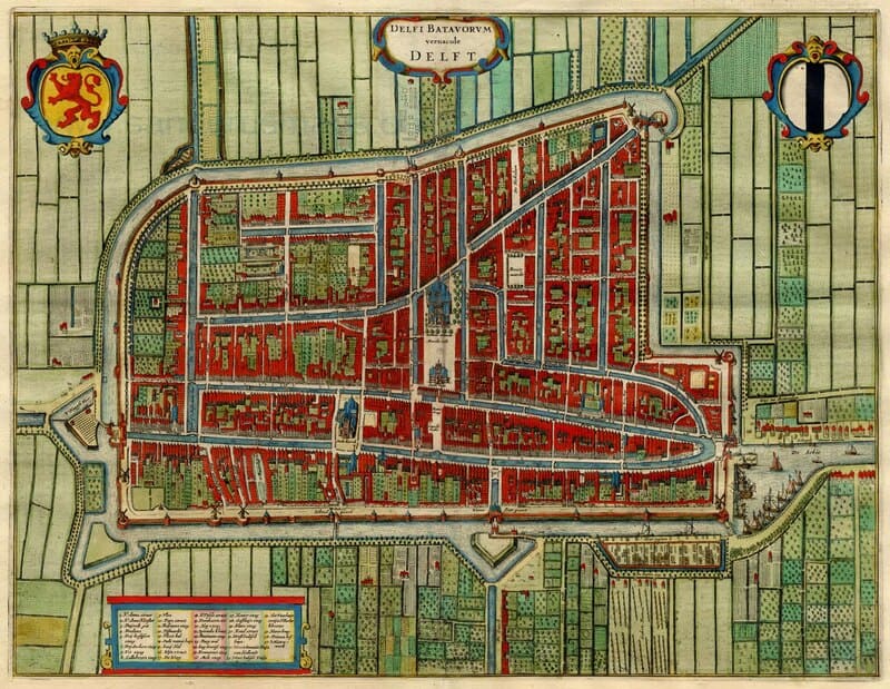 ヨアン・ブラウ《デルフト市街図》1649年