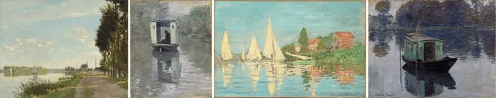 アルジャントゥイユの船の絵画4点